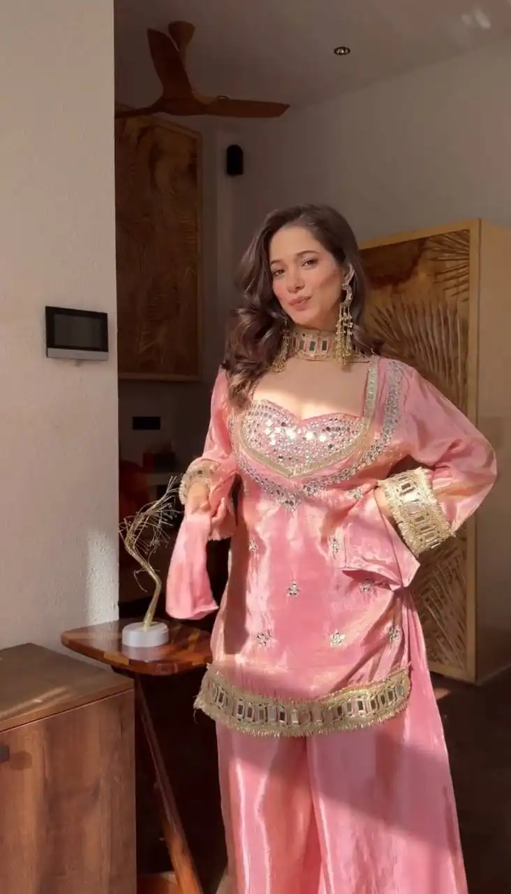 Sabina 5326 Fendy Silk Mirror Work Party Wear Sharara Suit Wholesale
