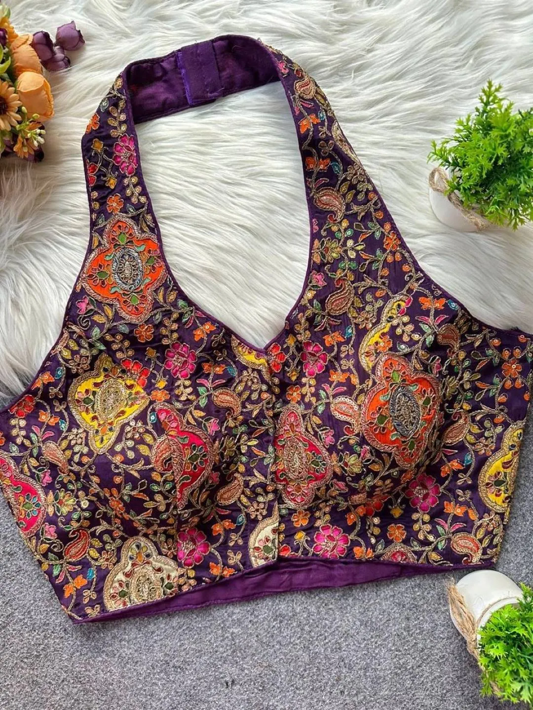 Stylish Mrunal Halter Position Viscose Crepe Readymade Blouse Wholesale 2026