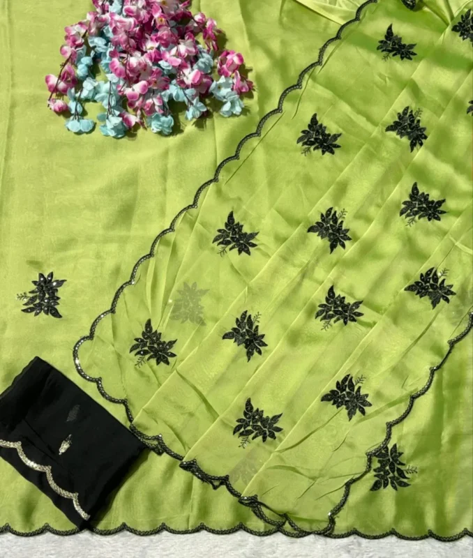 Buy RC1 Rangoli Silk Original Sikvens Work Festival Saree Wholesale Surat 2026