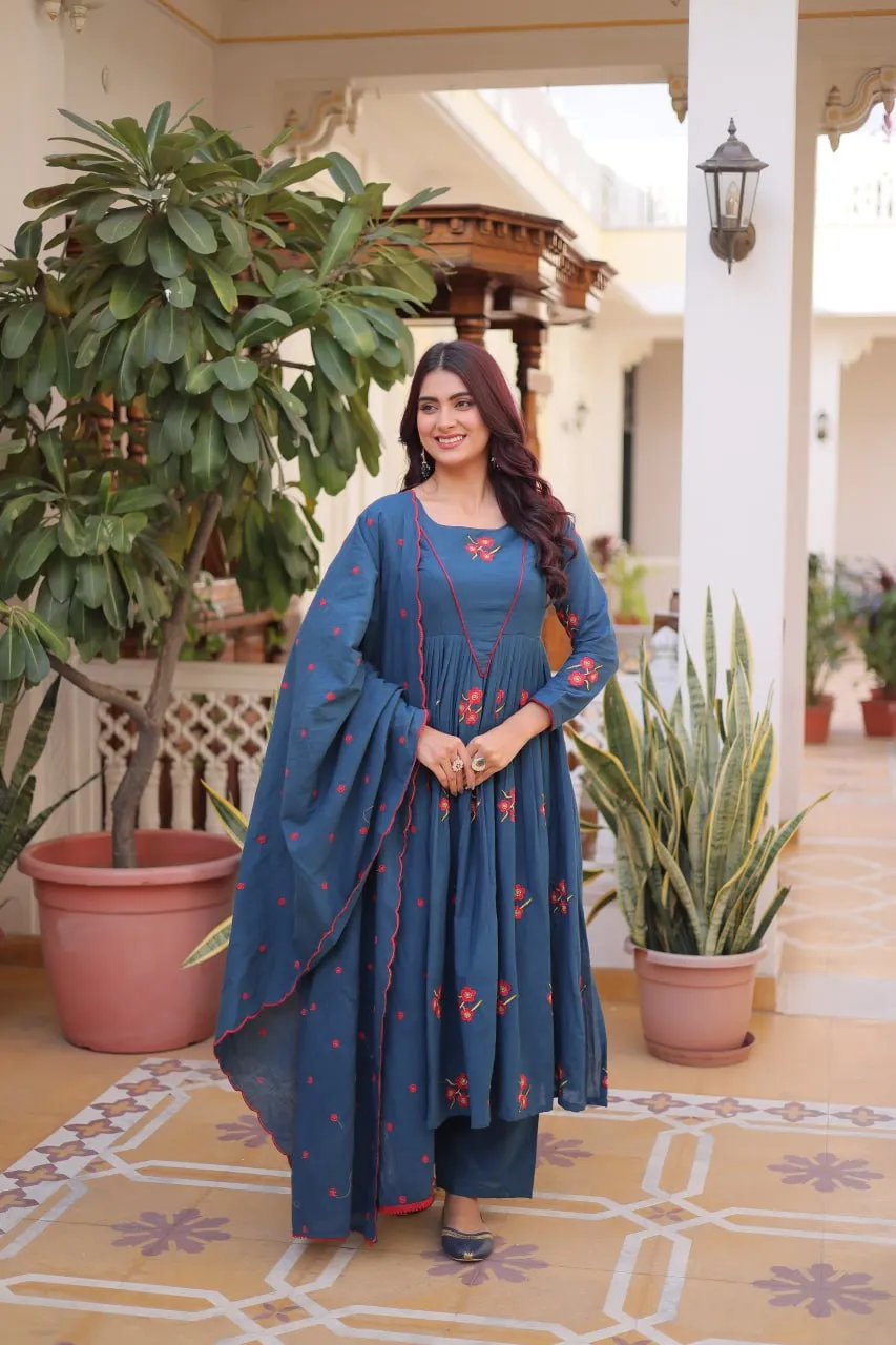 Stylish Moni 1245 Cotton Embroidery Work Festival Readymade Dress Wholesale Surat 2026