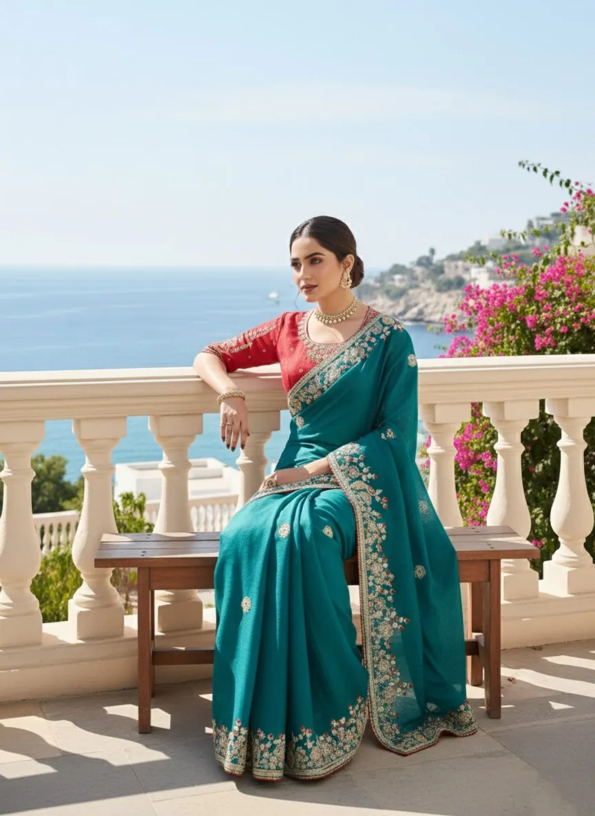 Buy Kiara Oreva1 Fendy Chiffon Silk Festival Saree Wholesale Surat 2026