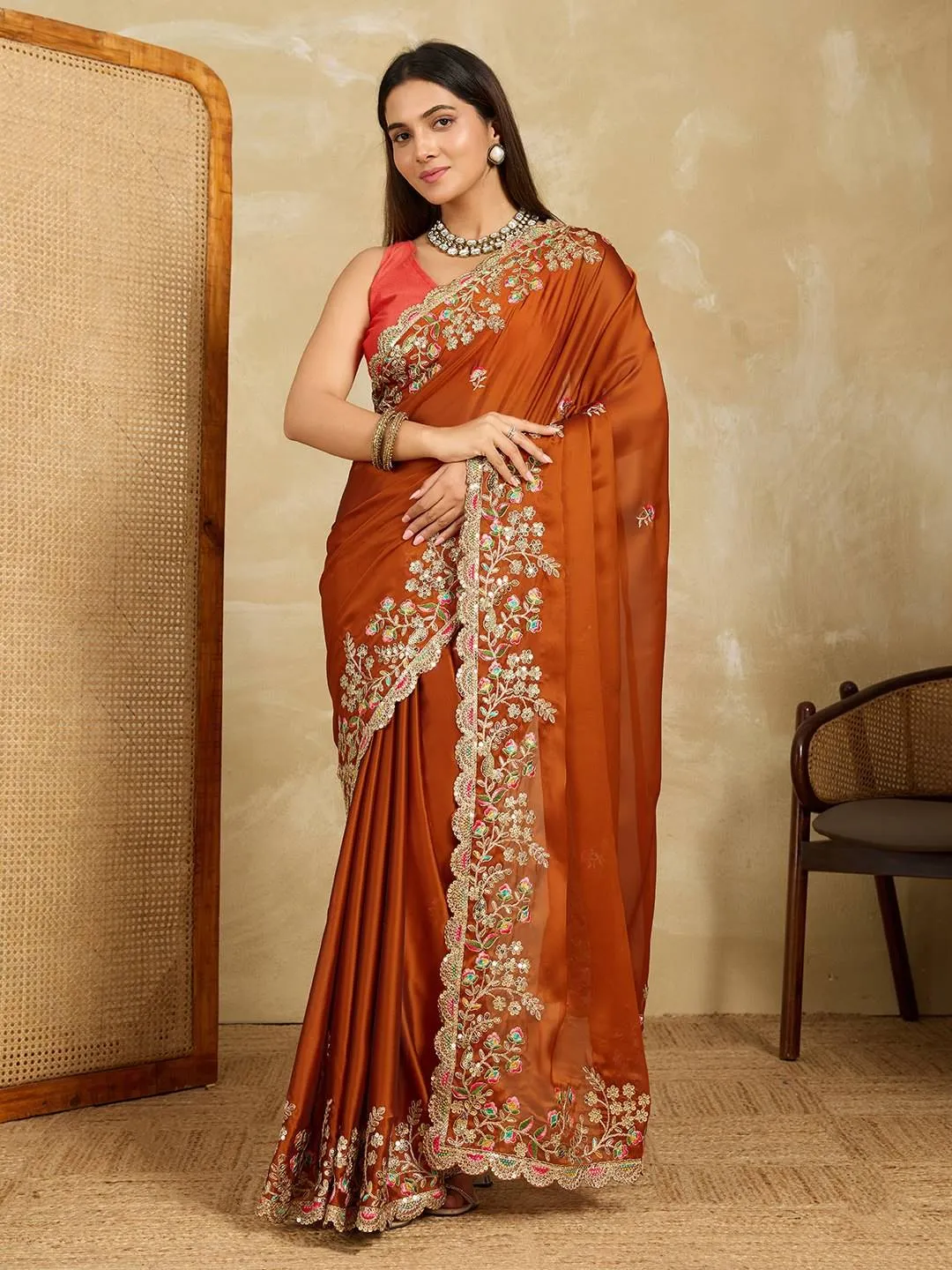 Latest Kiara Maharani Rangoli Silk Embroidery Wedding Saree Wholesale Surat 2026