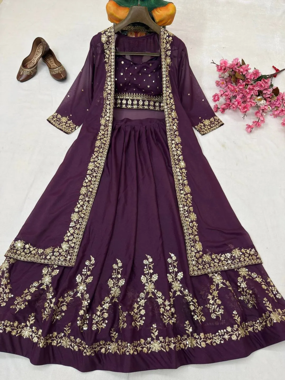 Buy C585 227 Georgette Embroidery Indo Western Wholesale Surat 2026