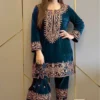 Launching C585 1428 Velvet Zari Embroidery Work Kurti Wholesale Surat 2026