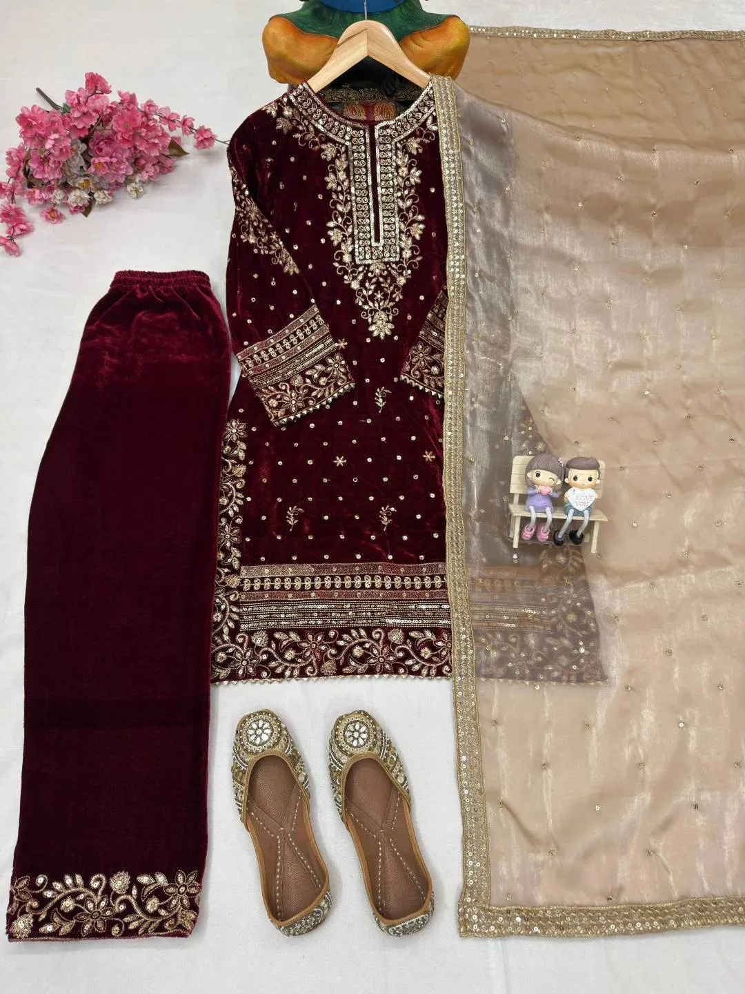 Buy C585 1430 Velvet Zari Embroidery Festival Readymade Dress Wholesale Surat 2026