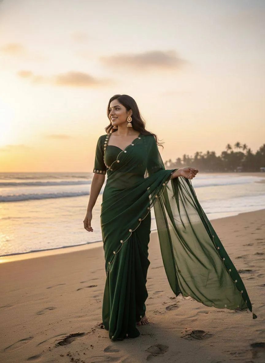 Buy WMS Georgette Hand Work Saree Wholesale Surat 2026