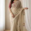 Launching WMS Roman Silk Ajarakh Mirror Work Saree Wholesale Surat 2026