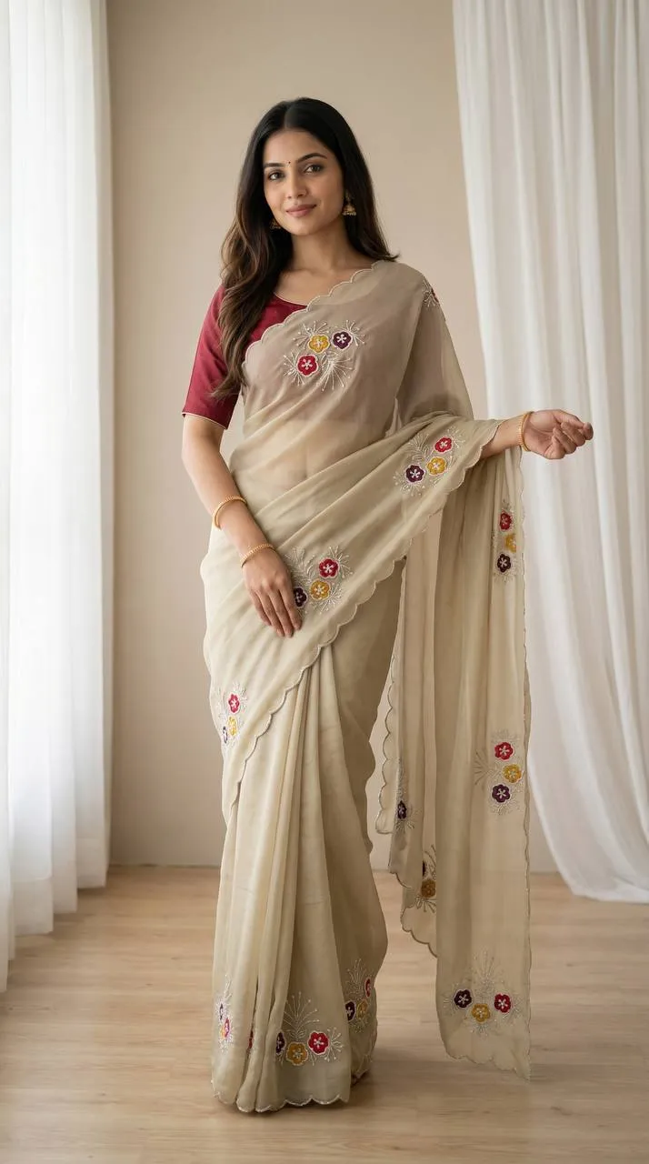 Launching WMS Roman Silk Ajarakh Mirror Work Saree Wholesale Surat 2026