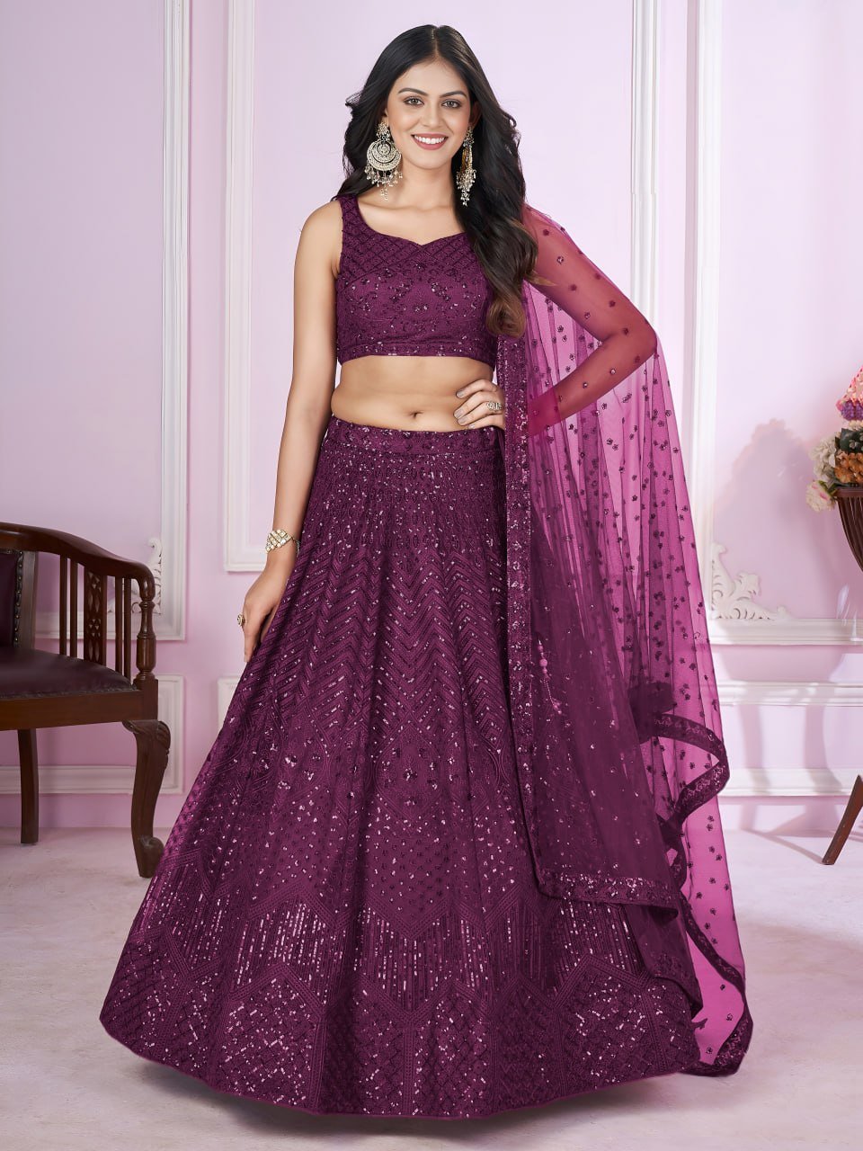 Zeel 5103 Soft Net Embroidery Work Wedding Wear Lehenga Choli Wholesale Surat