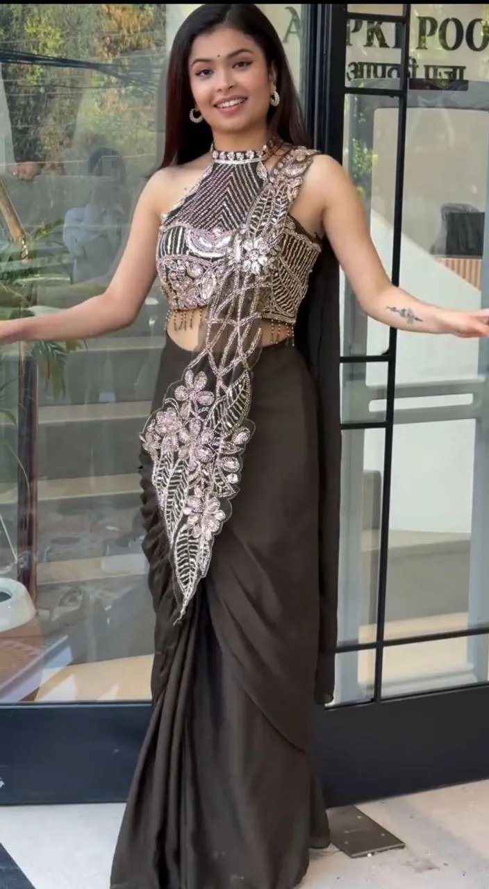 Latest Madhuri 246 Star Georgette Sequence Party Ready To Wear Saree Wholesale Surat 2026