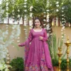 Stylish STD 6098 Crunchy Silk Embroidery Festival Anarkali Gown Sharara Wholesale Surat 2026