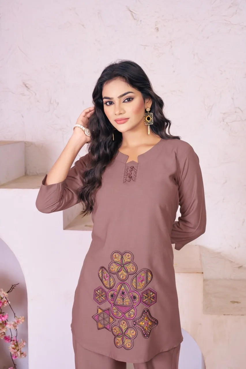 Launching Lila 119 Rayon Embroidery Co Ord Set Wholesale 2026