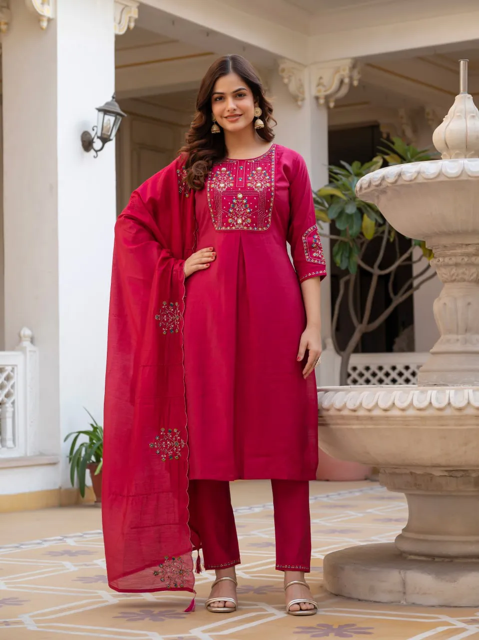 Stylish Lila 144 Mango Silk Embroidery Readymade Dress Wholesale 2026