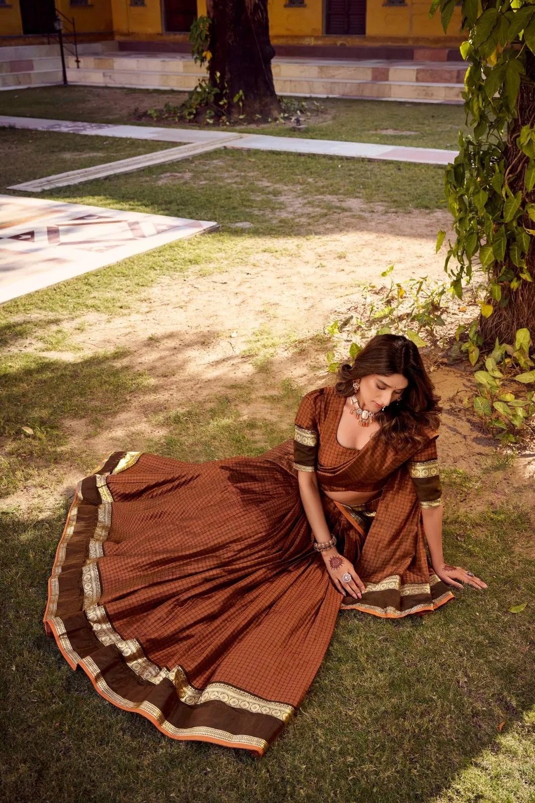 Beautiful WMN 1900 Swasthika Chettinad Cotton Weaving Work Lehenga Choli Wholesale 2026