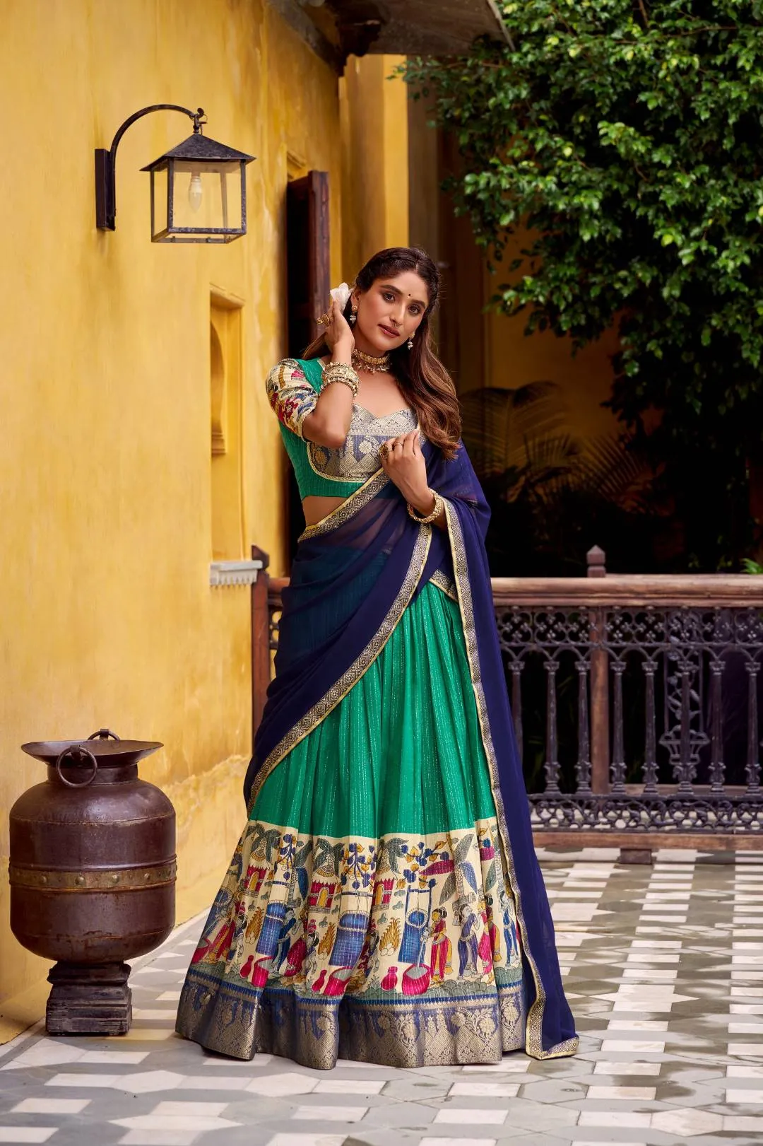 Buy WMN 1242 Nitriya Chanderi Kalamkari Lehenga Choli Wholesale 2026