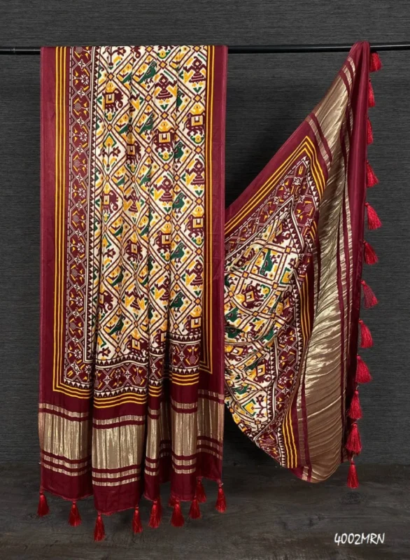 Stylish WMN 4001 Gaji Silk Printed Tassels Work Dupatta Wholesale 2026