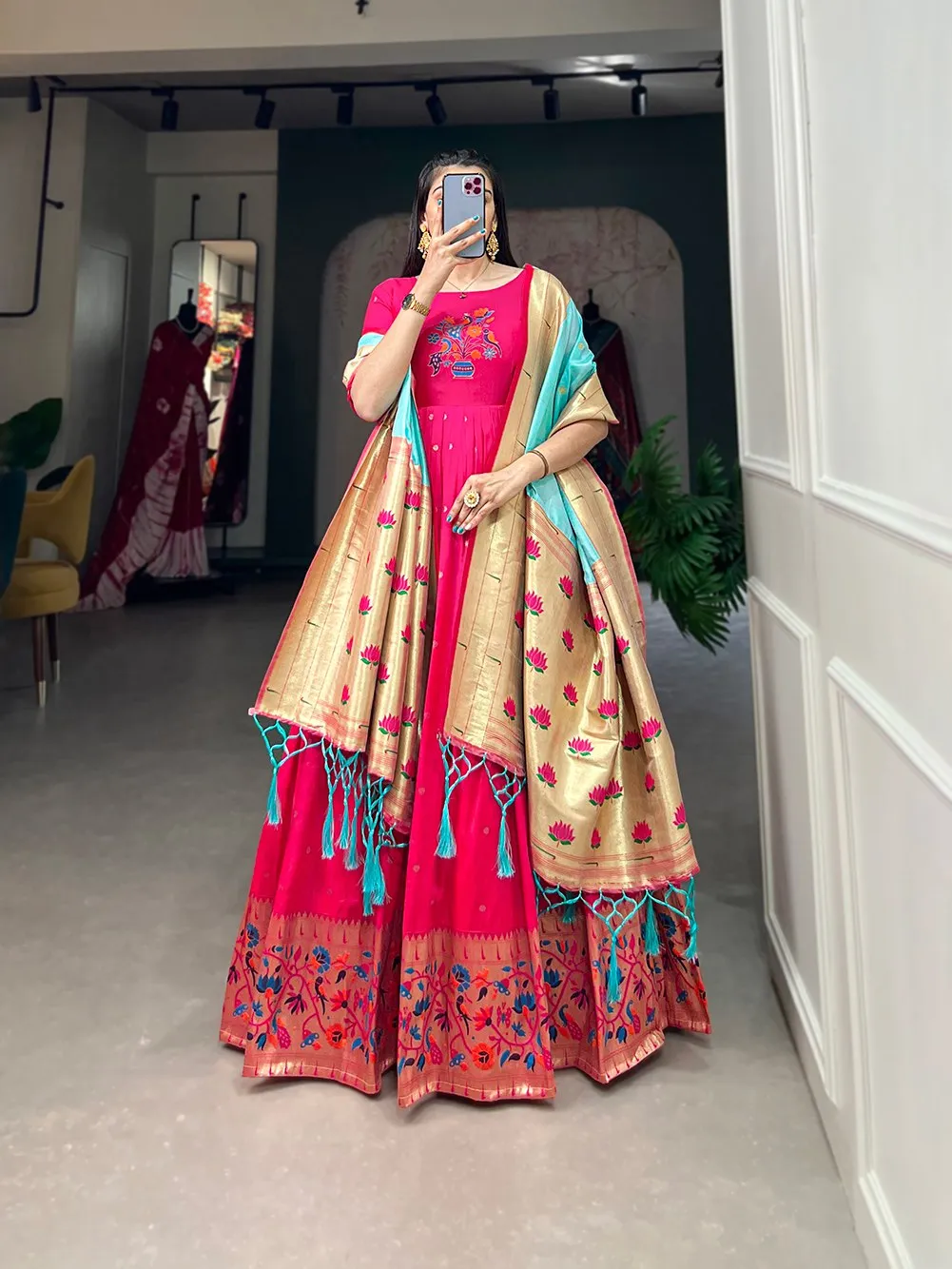 Buy WMN 5302 Jacquard Silk Festive Gown Wholesale 2026