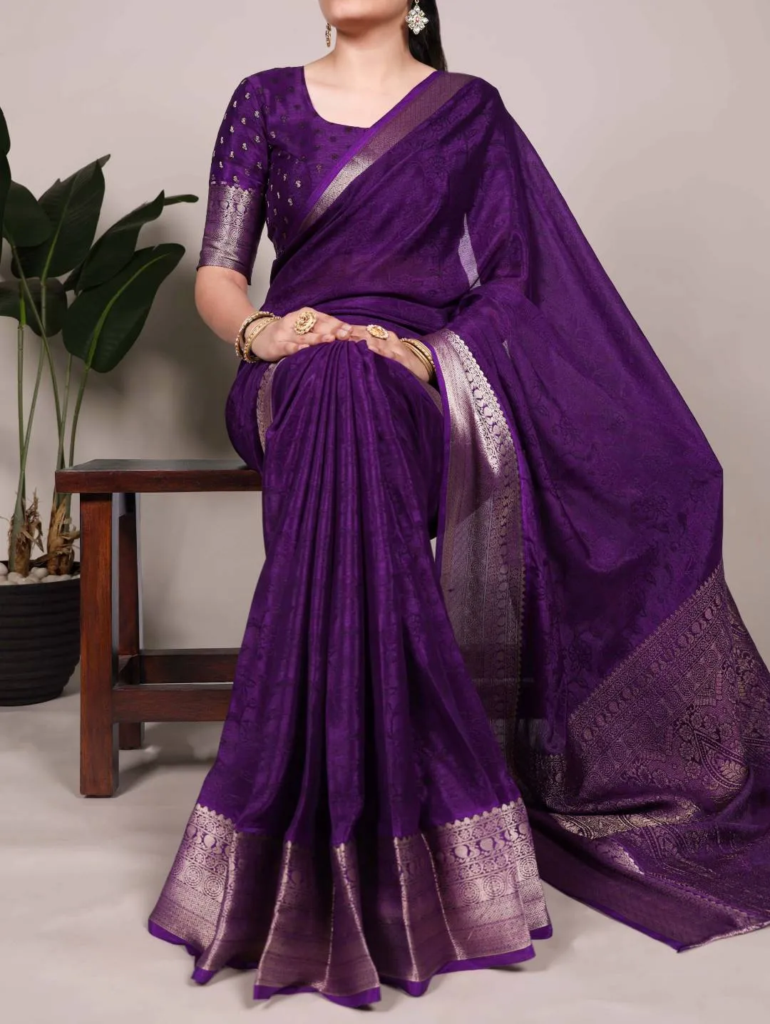 Buy WMN 7902 Chinon Printed Weaving Work Saree Wholesale 2026