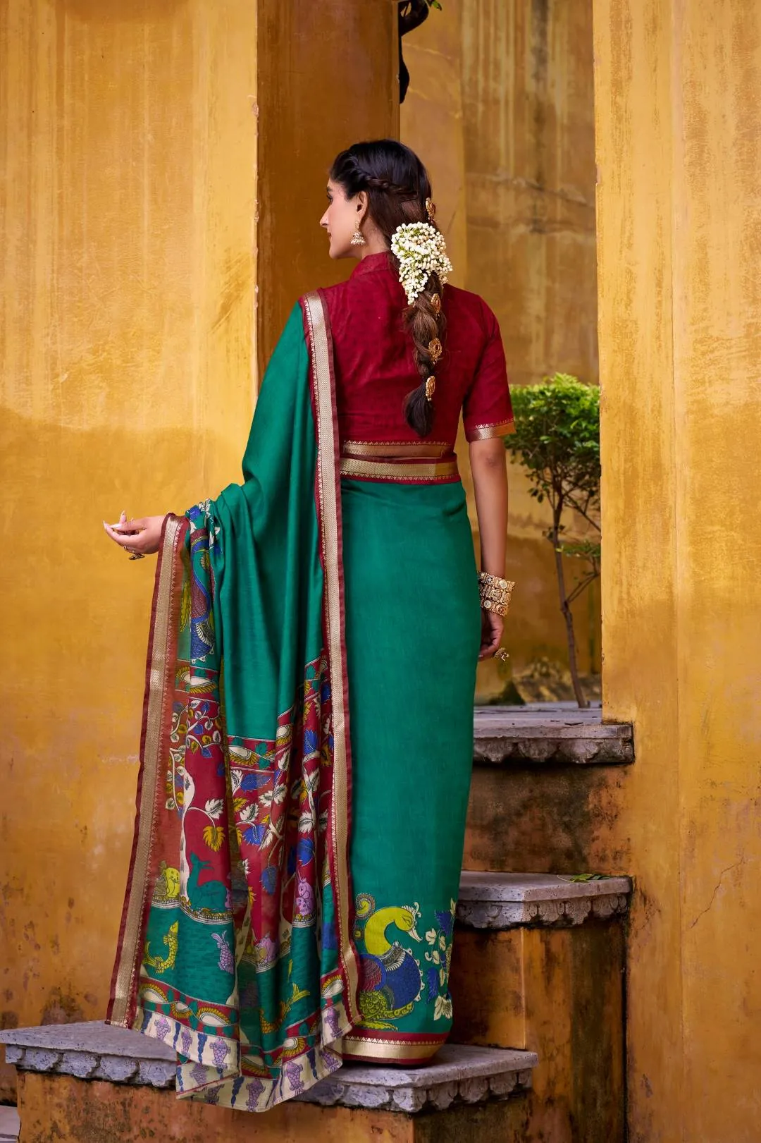 Stylish WMN 7048 Viranshi Viscose Chanderi Kalamkari Weaving Saree Wholesale 2026