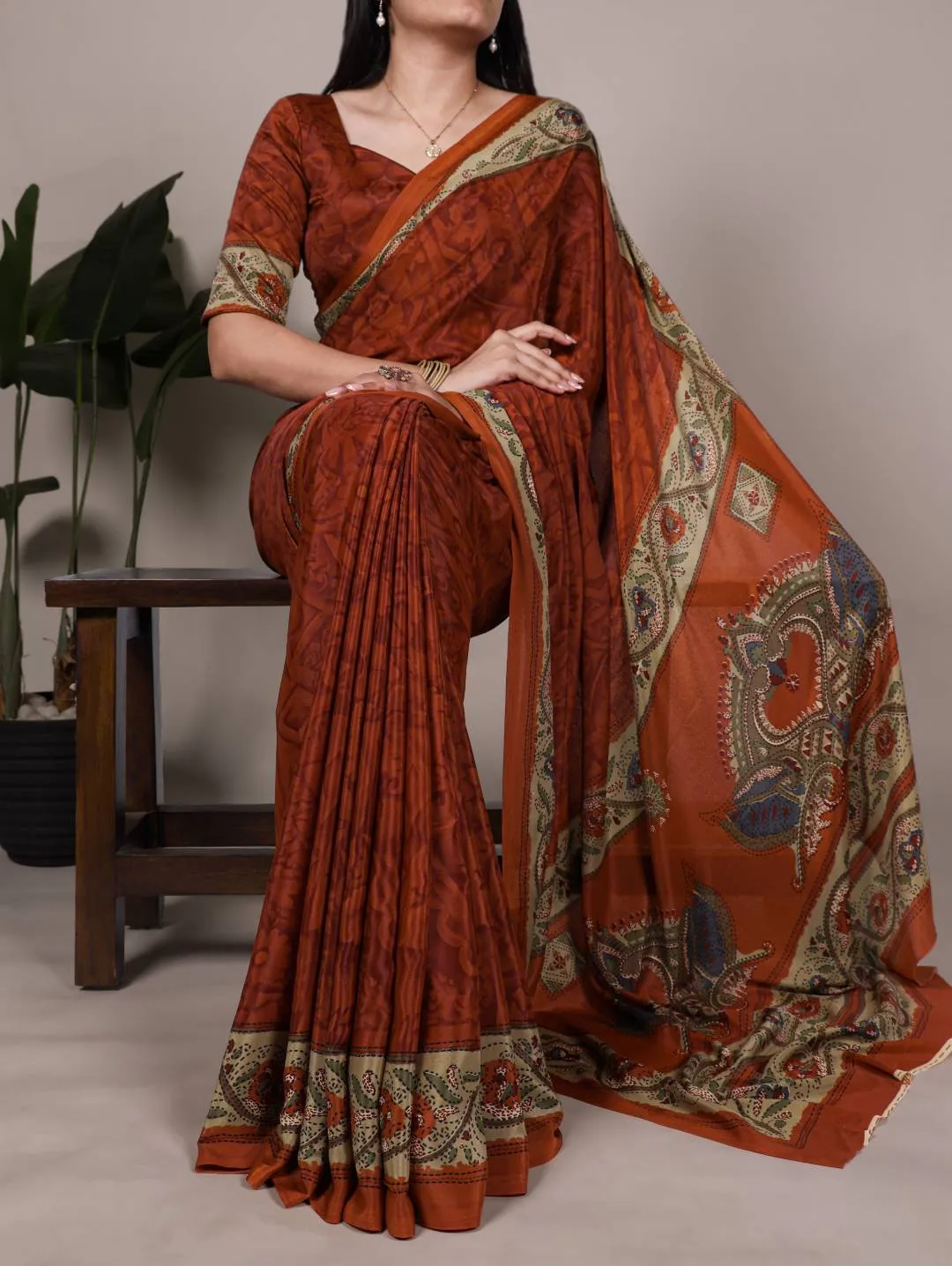 Buy WMN 7056 Crepe Printed Saree Wholesale 2026