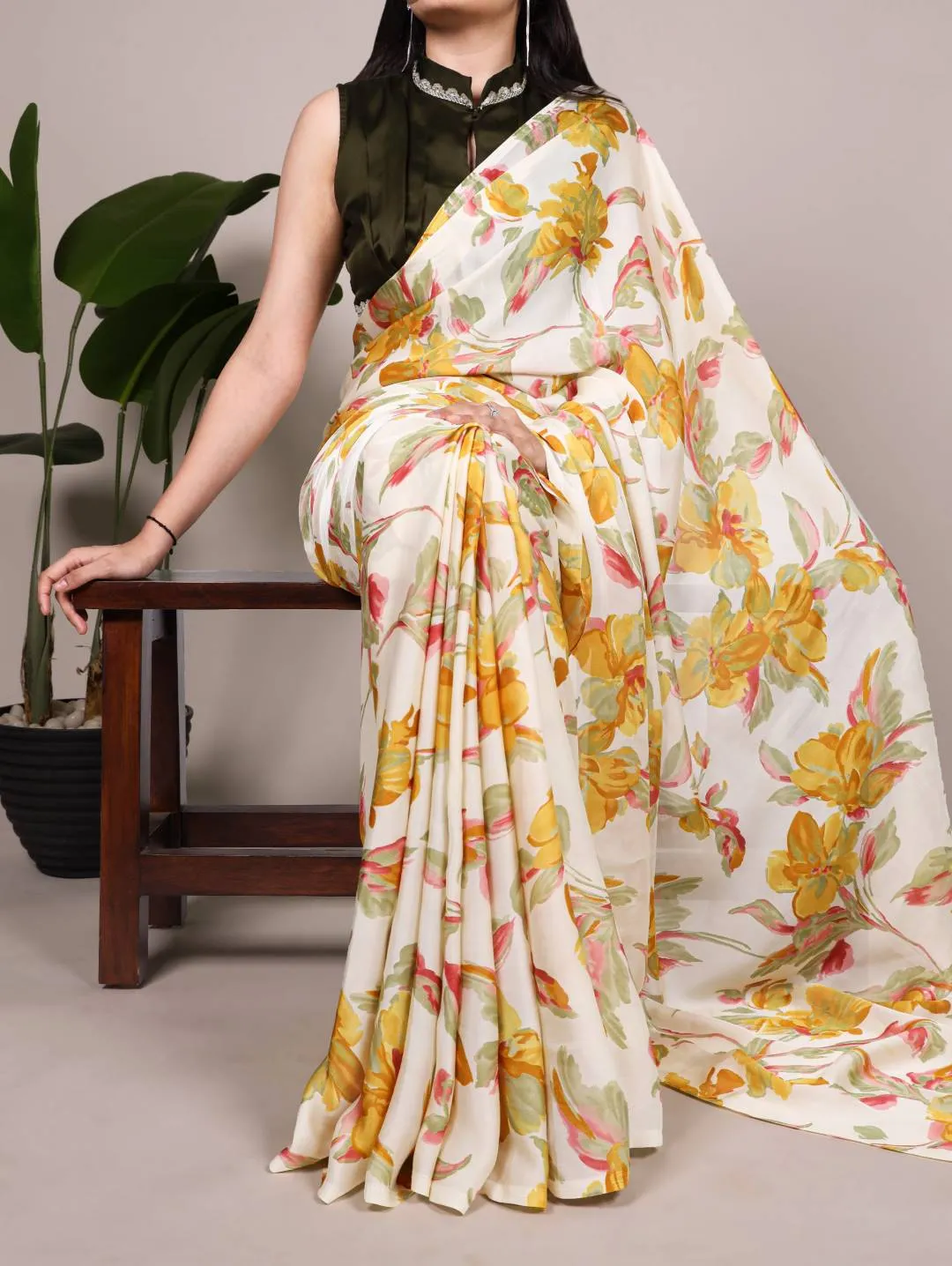 Launching WMN 7008 Satin Silk Floral Printed Saree Wholesale 2026