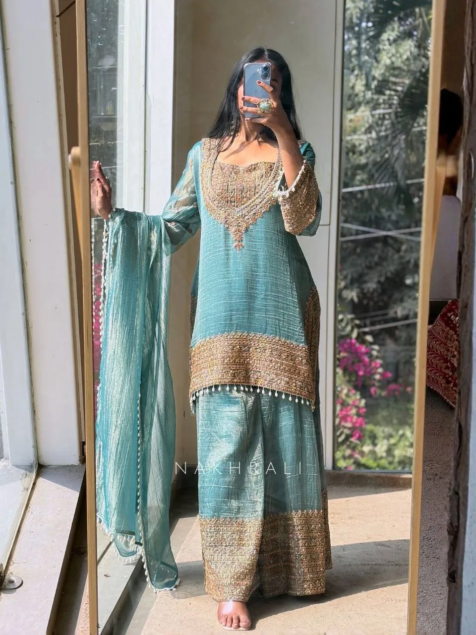 Buy Sabina 1705 Fendy Silk Embrodery Festival Sharara Suit Wholesale 2026