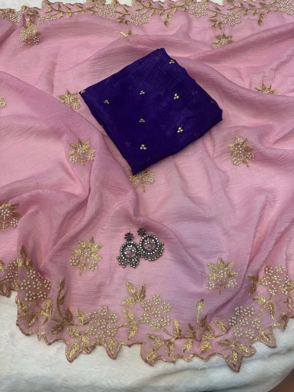 Beautiful RC1 Candy Crush Silk Moti Work Party Wear Saree Wholesale Surat 2026