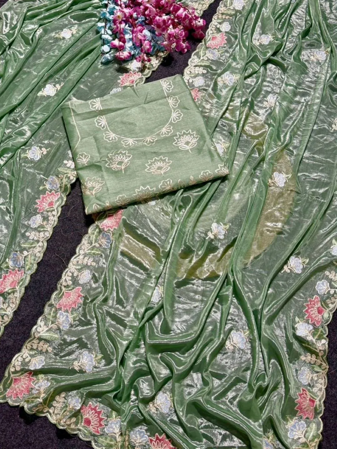Buy RC1 Surya Mukhi Prada Silk Original Thred Work Saree Wholesale Surat 2026