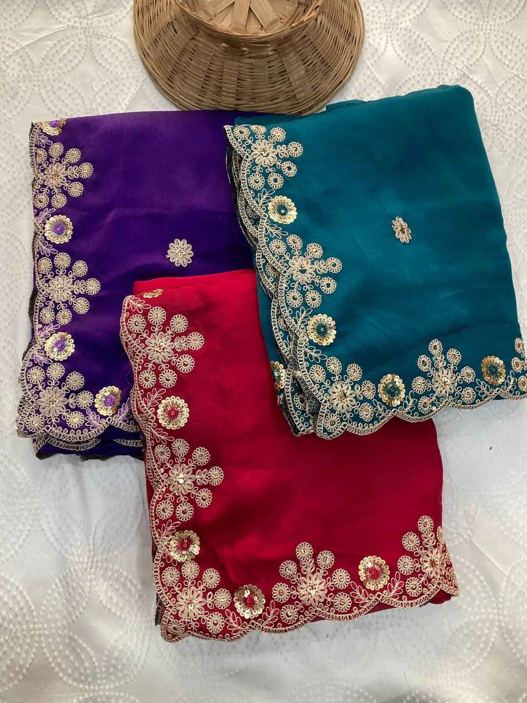 Latest Kiara Mamta1 Shattin Chiffon Embroidery Festival Saree Wholesale Surat 2026