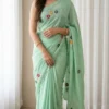 Launching WMS Roman Silk Ajarakh Mirror Work Saree Wholesale Surat 2026