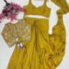 C585 229 Chinon Silk Zari Work Party Wear Lehenga Saree Wholesale Surat
