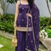 Sabina 5334 Fendy Silk Sky Blue Mirror Work Party Wear Sharara Suit Wholesale