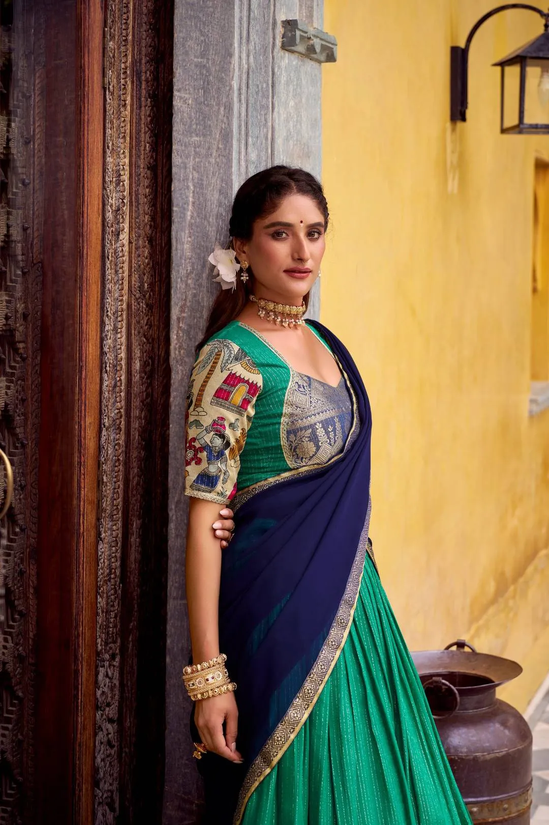 Buy WMN 1242 Nitriya Chanderi Kalamkari Lehenga Choli Wholesale 2026