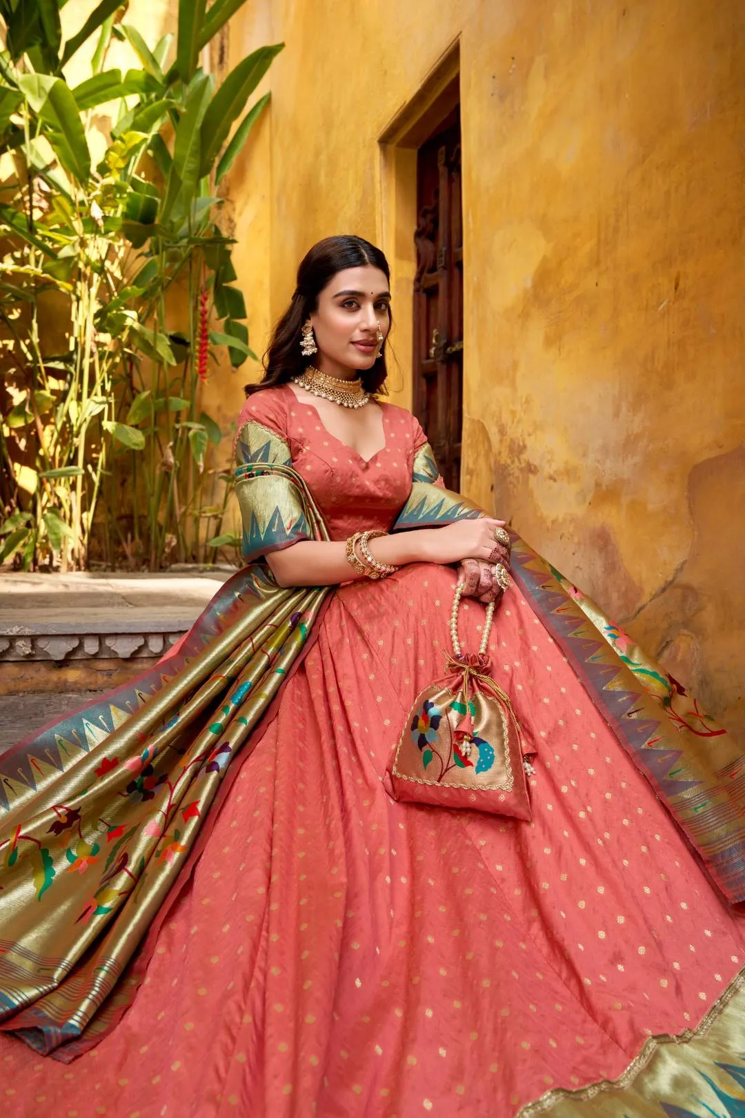 Beautiful WMN 2031 Kamkashi Paithani Silk Weaving Lehenga Choli Wholesale 2026