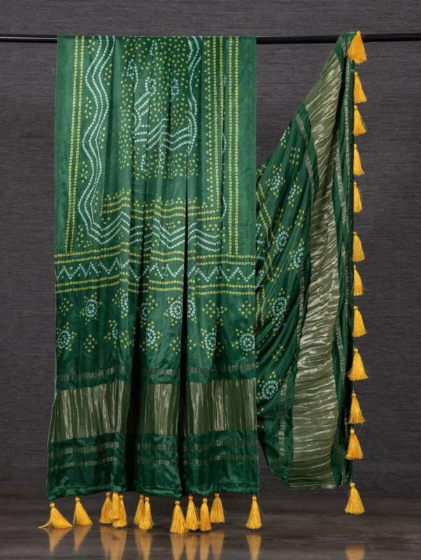 Stylish WMN 4001 Gaji Silk Printed Tassels Work Dupatta Wholesale 2026