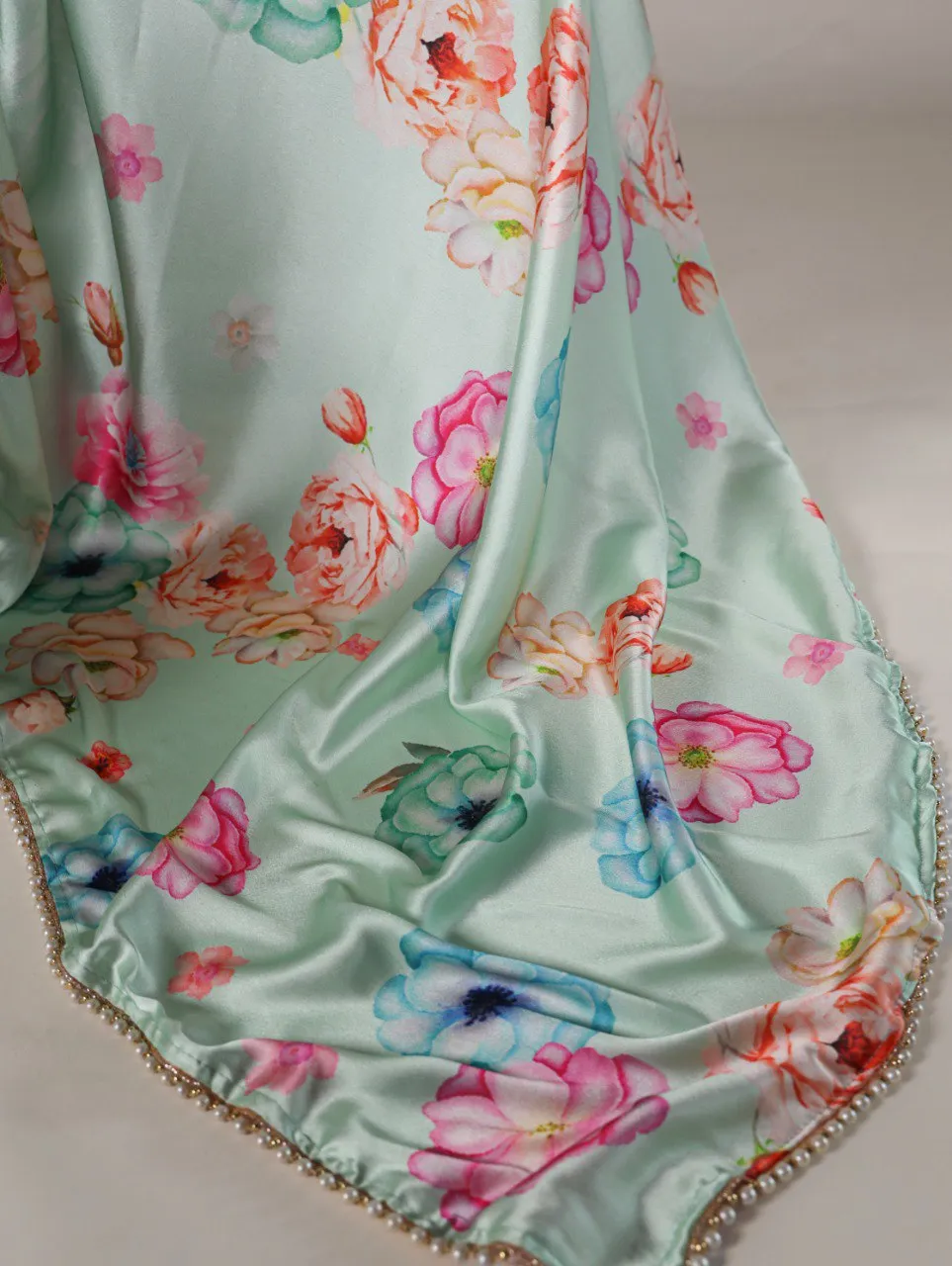 Buy WMN 7028 Satin Silk Floral Printed Festive Saree Wholesale 2026