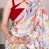 Buy WMN 7017 Dull Satin Floral Printed Saree Wholesale 2026