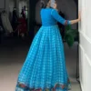 Launching WMN 5034 Viscose Chanderi Printed Weaving Gown Wholesale 2026