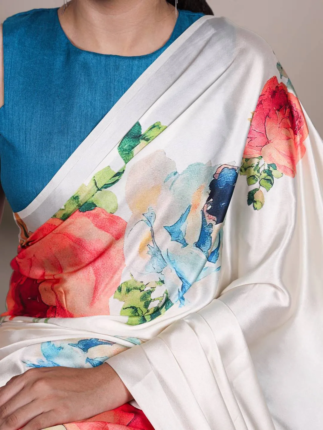 Latest WMN 7027 Satin Silk Floral Printed Party Wear Saree Wholesale 2026