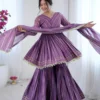 Stylish Sabina 5300 Mal Chanderi Mirror Handwork Sharara Suit Wholesale 2026