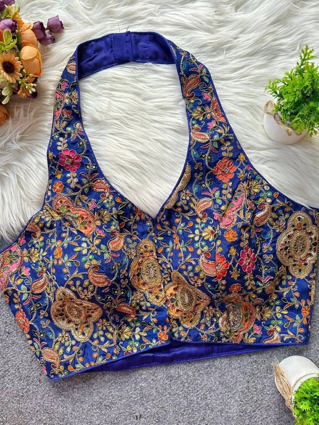 Stylish Mrunal Halter Position Viscose Crepe Readymade Blouse Wholesale 2026
