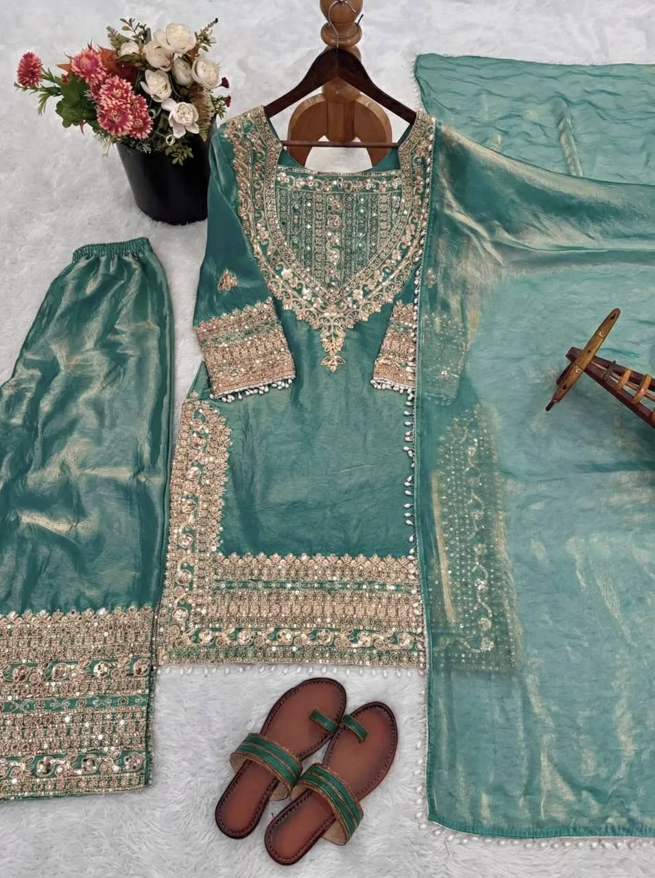 Buy Sabina 1705 Fendy Silk Embrodery Festival Sharara Suit Wholesale 2026
