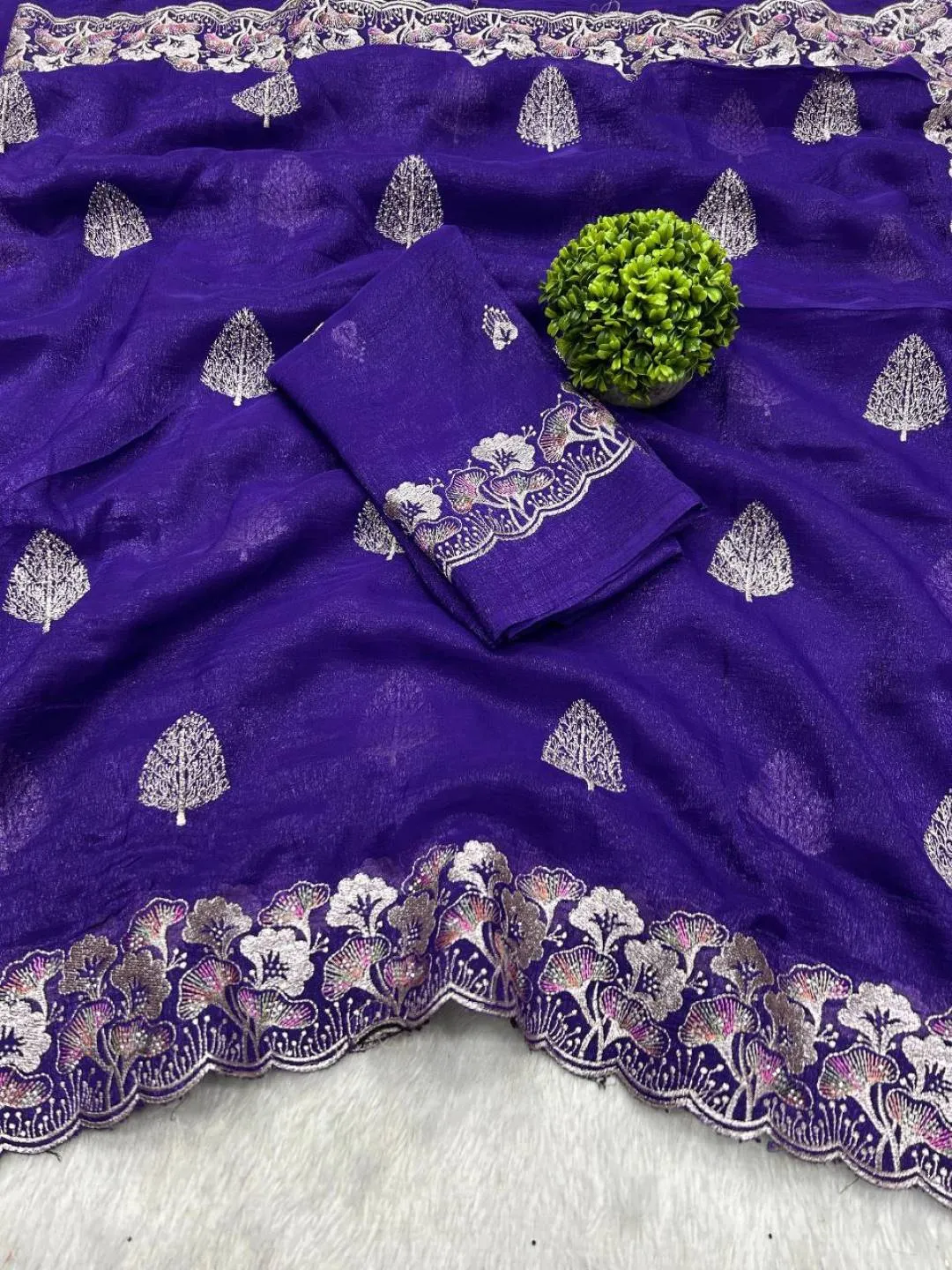 Latest RC1 Crunchy Silk Embroidery Work Festival Saree Wholesale Surat 2026