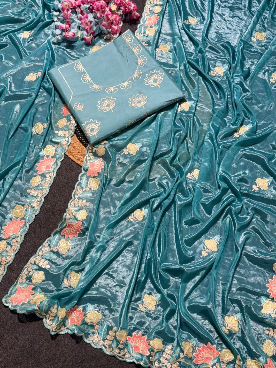 Buy RC1 Surya Mukhi Prada Silk Original Thred Work Saree Wholesale Surat 2026