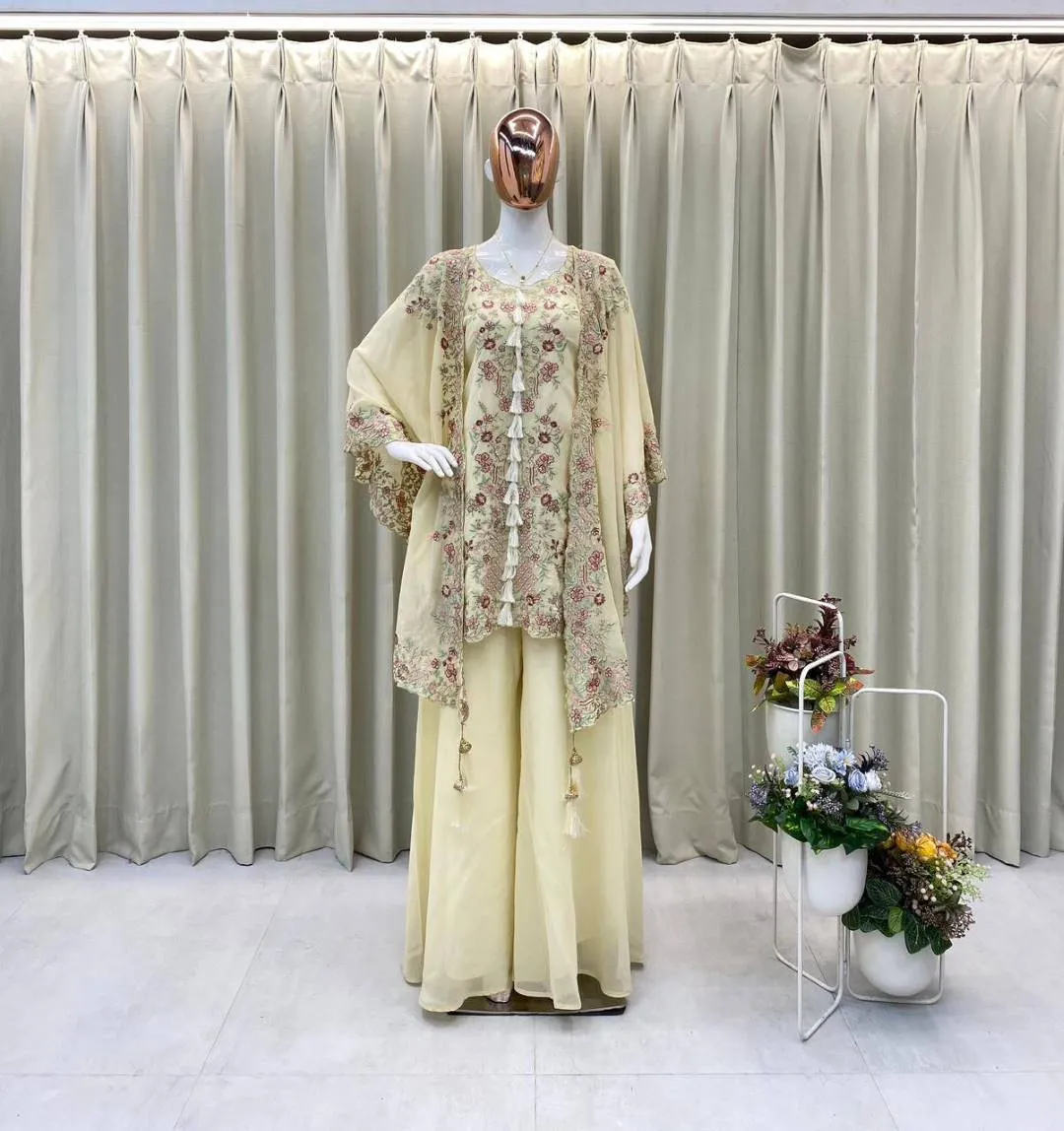 Beautiful BV 406 Georgetta Embroidery Work Festival Kurta Plazzo Wholesale Surat 2026