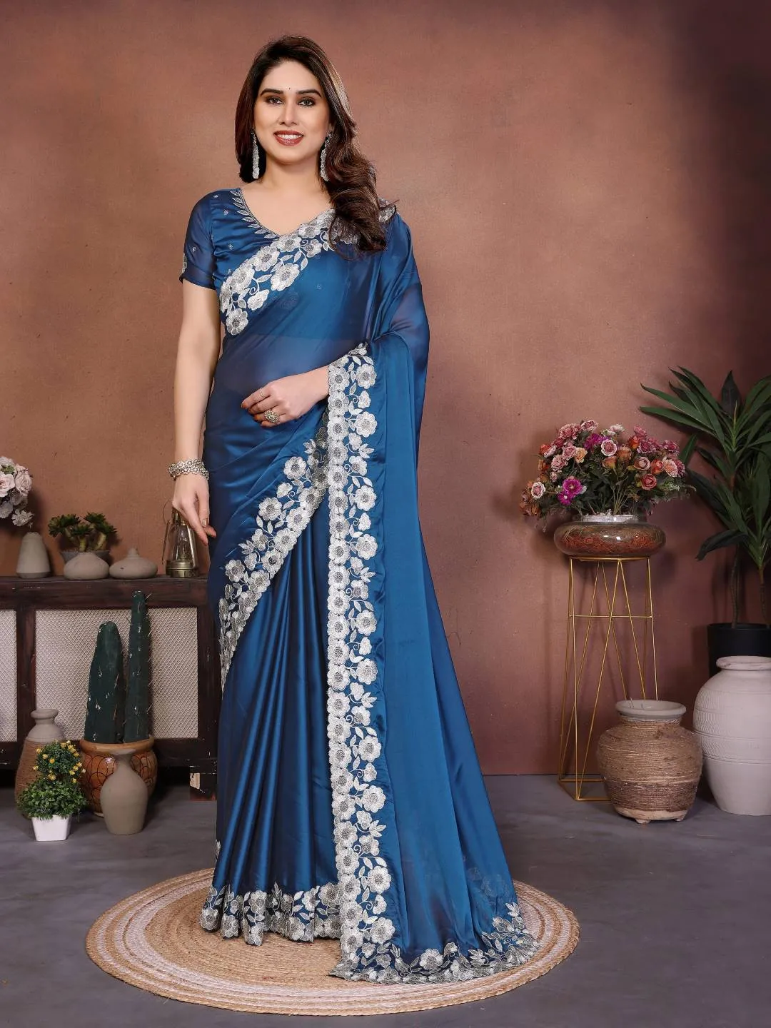 Beautiful Kiara Starbucks1 Rangoli Silk Embroidery Festival Saree Wholesale Surat 2026