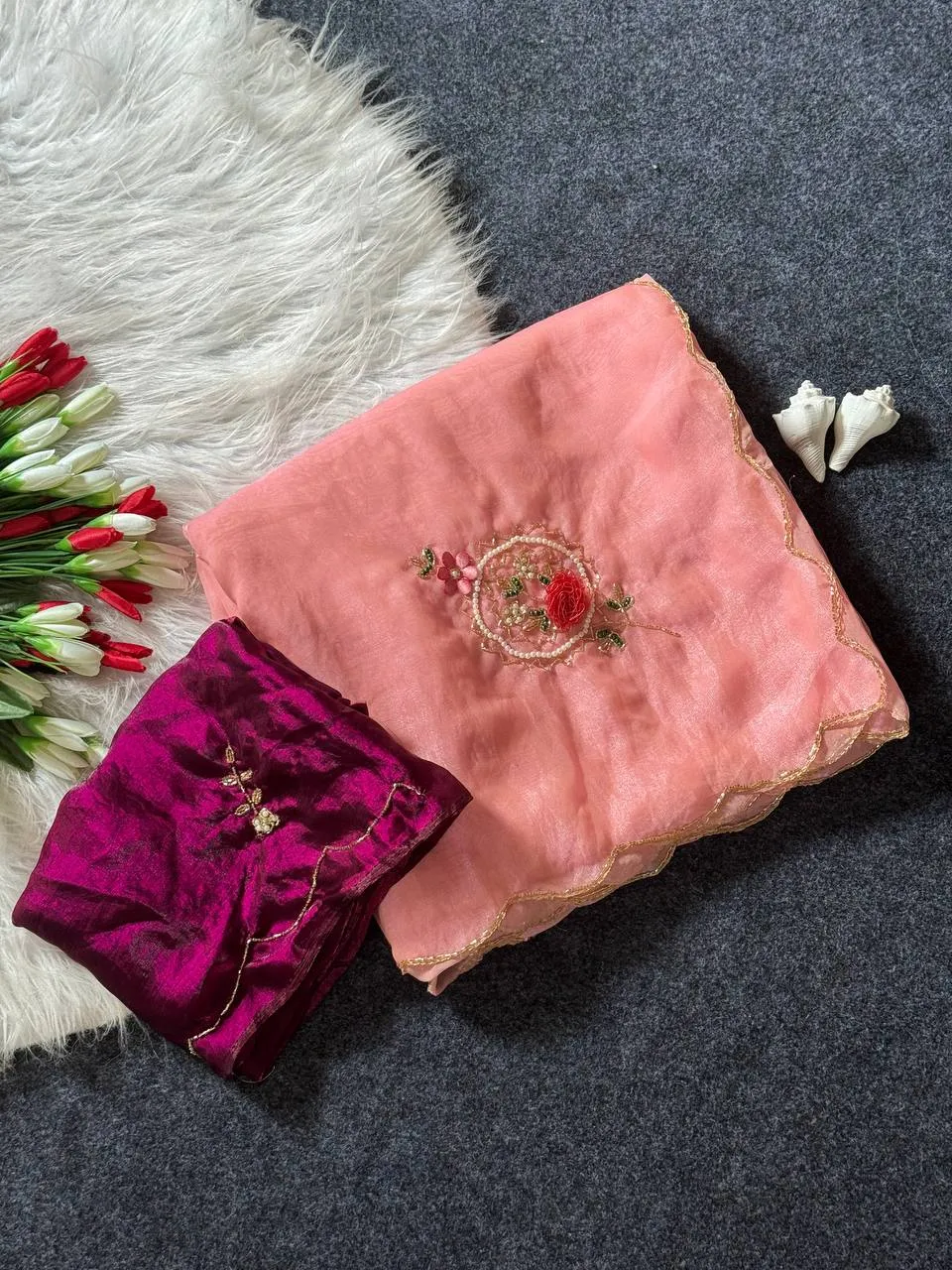 Beautiful WMS Tranding Fandy Sartin Hand Work Wholesale Surat Saree 2026