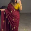 Latest WMS Soft Chinnon Shiny Party Wear Saree Wholesale Surat 2026