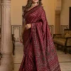Beautiful WMS Roman Silk Ajarakh Mirror Work Festival Wholesale Surat Saree 2026