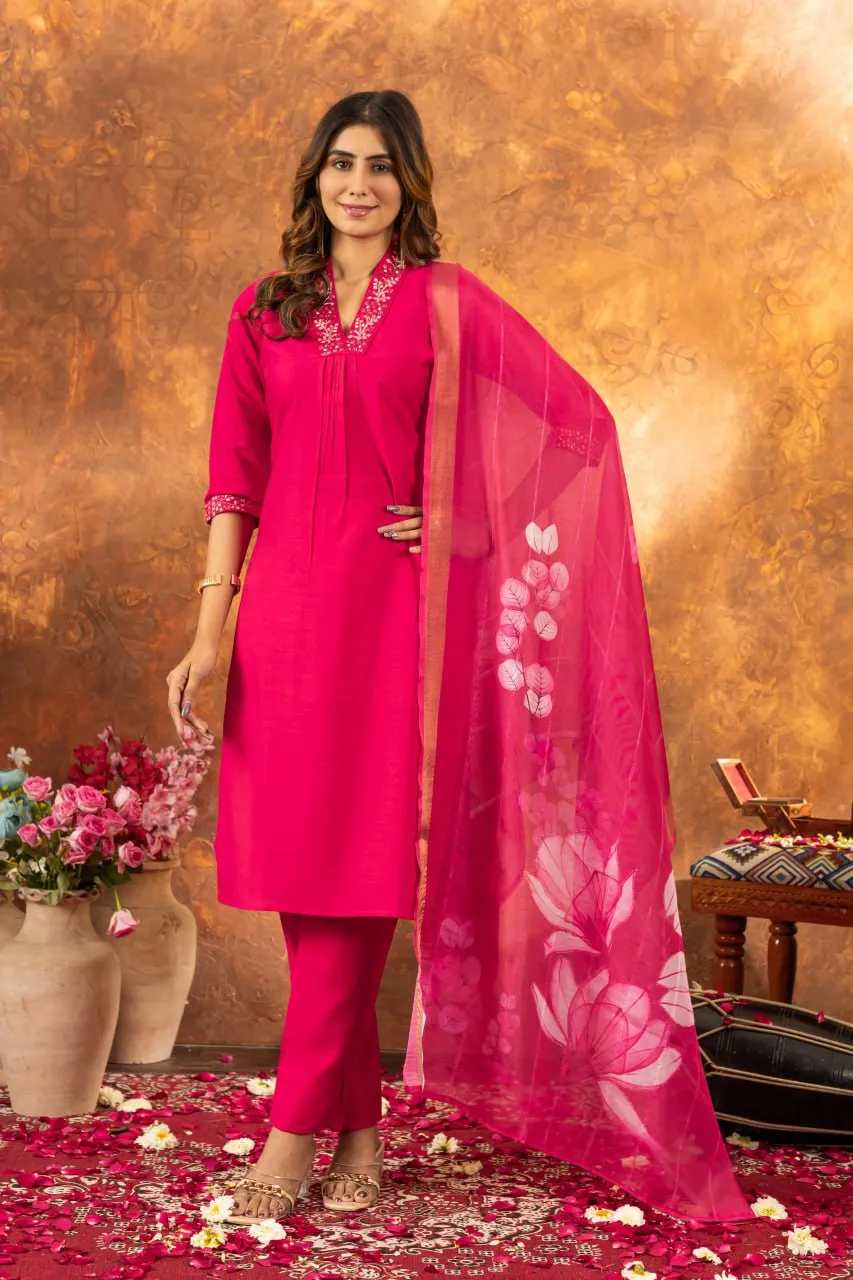 Beautiful Lila 102 Roman Silk Hand Work Readymade Dress Wholesale 2026